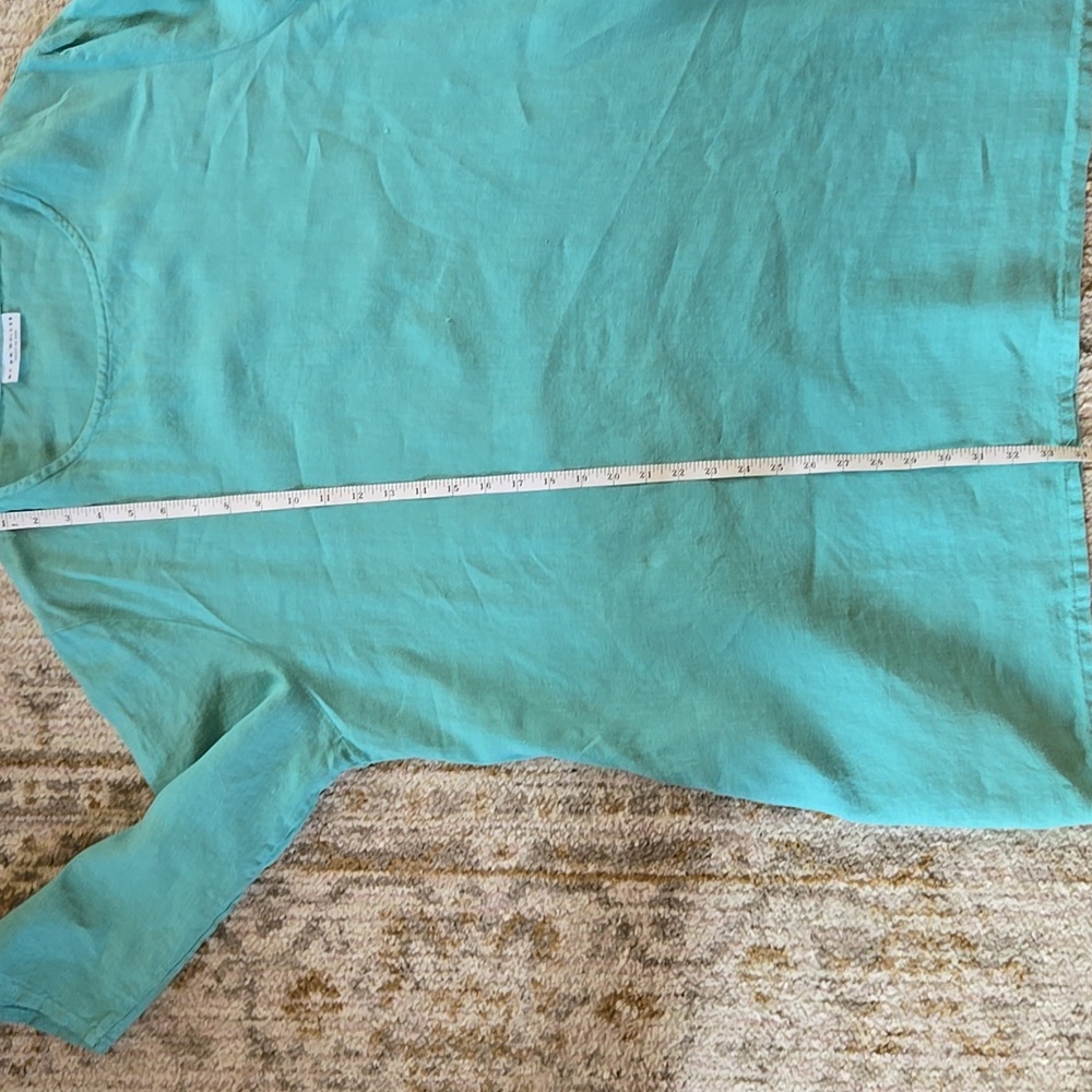 GUC Bryn Walker Aqua Linen Tunic Size XL - Picture 7 of 9